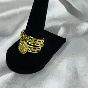 16 Women’s Thick Band Engagement Ring – 14K Gold Laminated