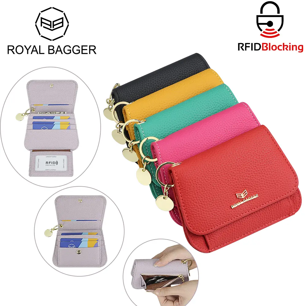 Royal Bagger Short Wallet for Women, Genuine Cow Leather Slim Clutch with RFID Card Holder, Key Ring and Coin Purse, Wallets For Women, Casual Trendy Wallet, Gifts For Women,backpacks for school,cute backpacks for school,bookbag,school backpack