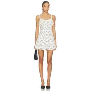 For Love & Lemons Cherry On Top Mini Dress in Cream