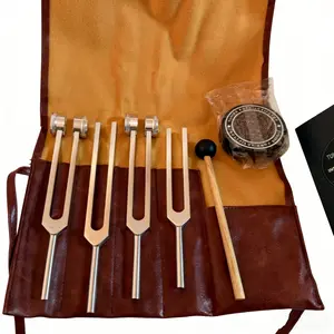 Professional Sound Therapy Tuning Fork Set | Includes Activation Stick (Frequencies 128Hz/136.1Hz/256Hz/384Hz) | Singing Bowl Companion for Relieving Anxiety, Insomnia, Chakra Balancing, and Deep Meditation