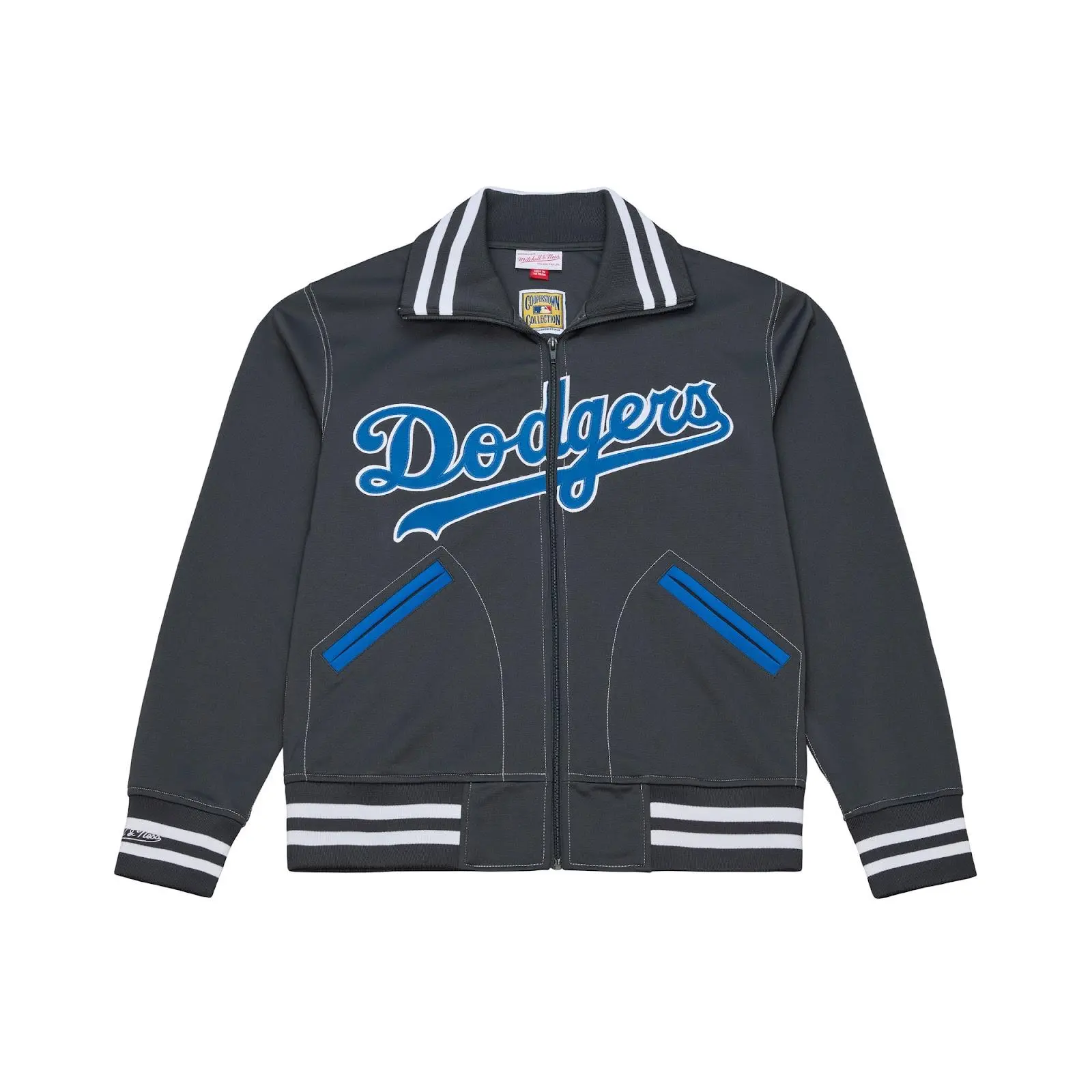 Los Angeles Dodgers Gray Replica Batting Practice Full-Zip Jacket, Mitchell & Ness