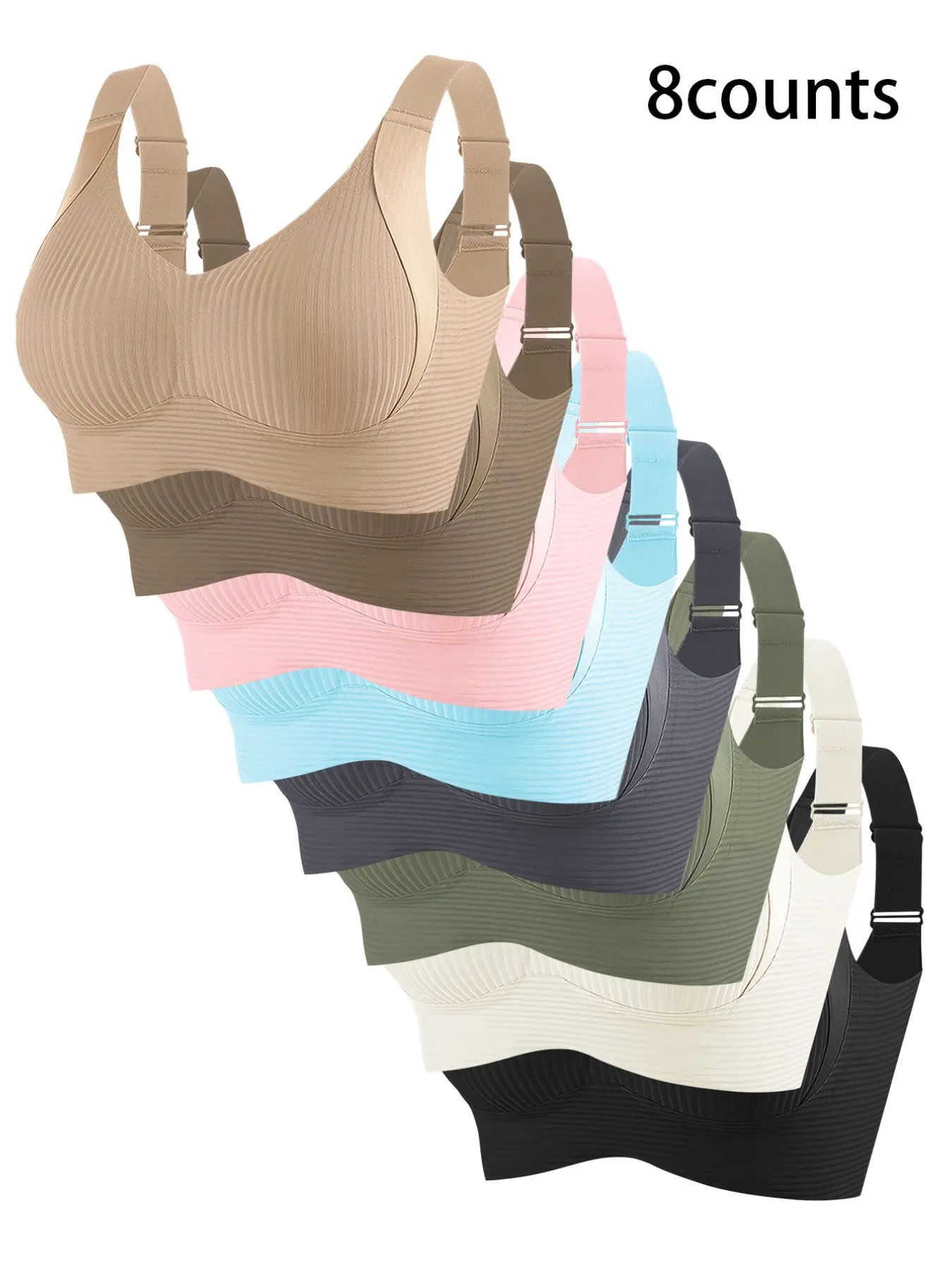 Women's Lift Support Bra, Basic Anti-Sag Adjustable, Casual, Breathable Seamless Wireless, Detachable Pads, High Support Straps, Moisture-Wicking Fabric, Underwear, Womenswear, Adjustable Bras, Fit