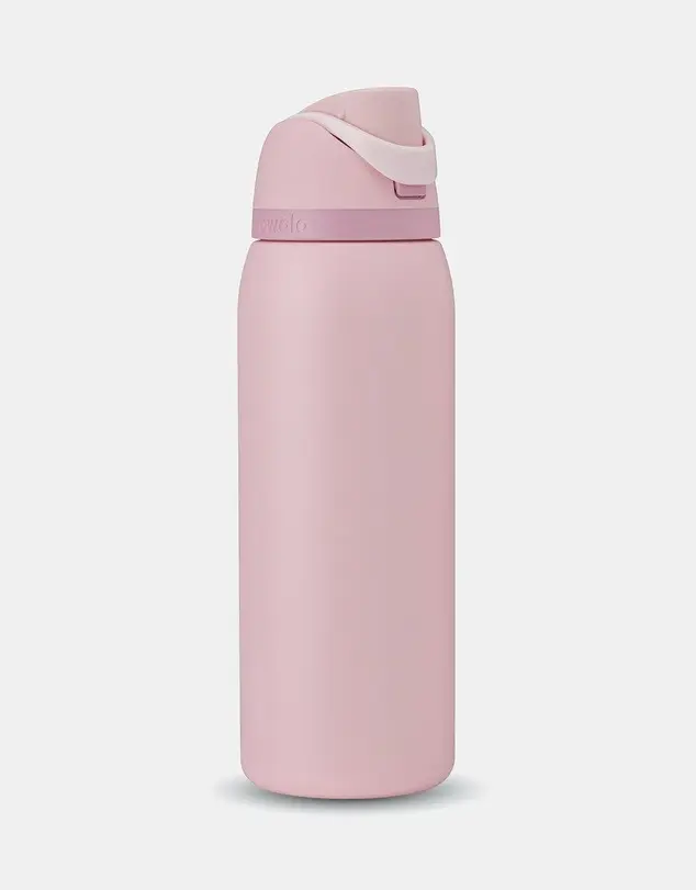 Owala Soft Pink Insulated Water Bottle – Leak-Proof, Built-In Straw, Minimal & Aesthetic Design 24/32oz