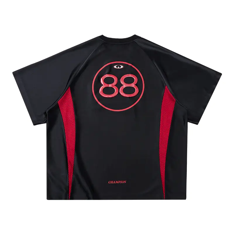 inflation Graphic T-Shirt for Men, New Arrivals Retro Jersey with Colorblock Patchwork, Oversized Raglan Tee for Casual Streetwear