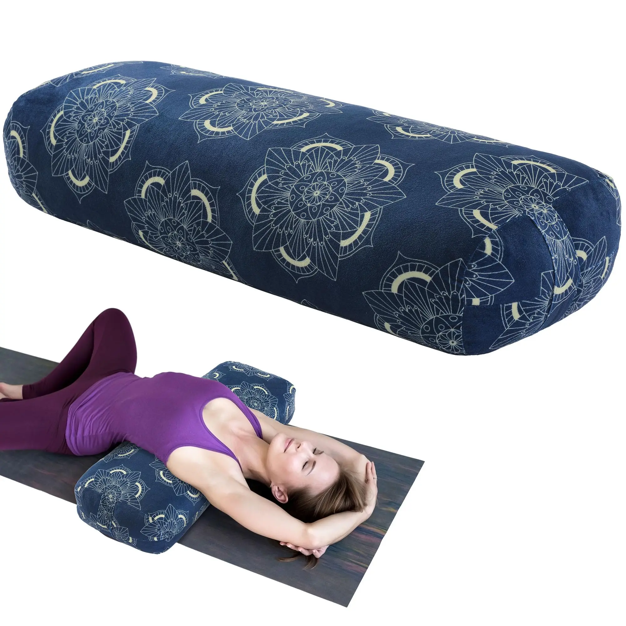 HOMBYS Yoga Bolster Pillow – Soft Meditation & Restorative Yoga Cushion for Stretching, Relaxation & Back Support,camping essentials