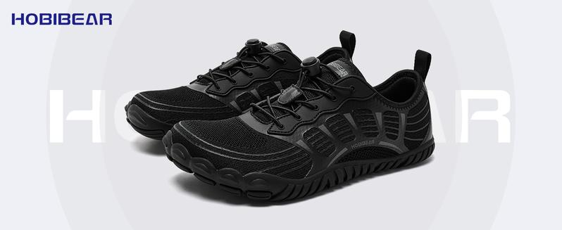 HOBIBEAR Wide-Head Shoes Spring and Autumn Men's Shoes Barefoot Shoes Zero-Distance Low-Top Casual Shoes Wide Last Lightweight Sports Shoes