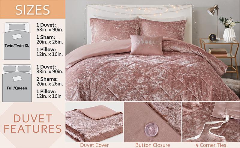 Elowen Duvet Cover Set, Velvet Duvet Set, Luxury Diamond Quilting Teal Duvet Cover, Fluffy Duvet Cover with Decorative Pillow and 2 Shams, 4 Pieces, Full/Queen, King/Cal King