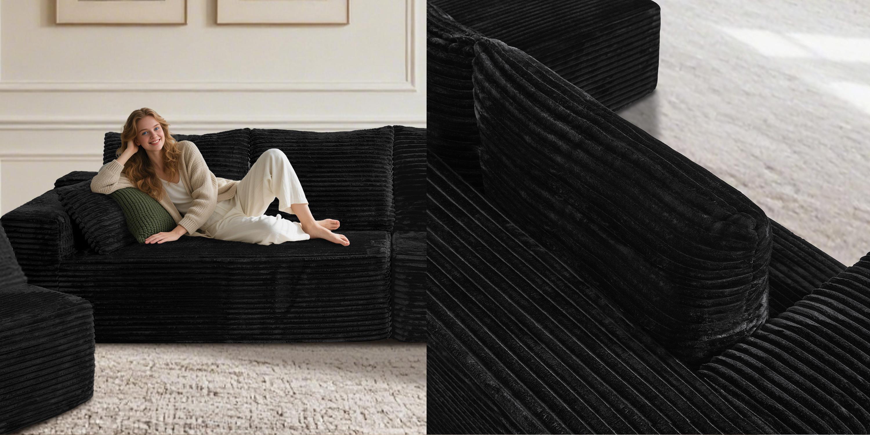 【DlY Combination】HSECOYAY Modular Sectional SofaMix and Match Pieces for Living Room, Comfy CloudCouches with Movable Ottoman, L/U-Shaped FlexibleConfiguration, Plush Corduroy - 400 lbs SeatCapacity 【DlY Combination】HSECOYAY Modular Sectional SofaMix and Match Pieces for Living Room, Comfy CloudCouches with Movable Ottoman, L/U-Shaped FlexibleConfiguration, Plush Corduroy - 400 lbs SeatCapacity