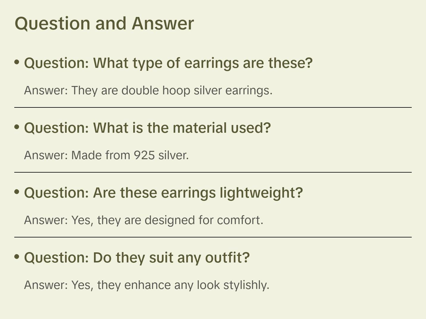 Double Hoop Silver Earrings