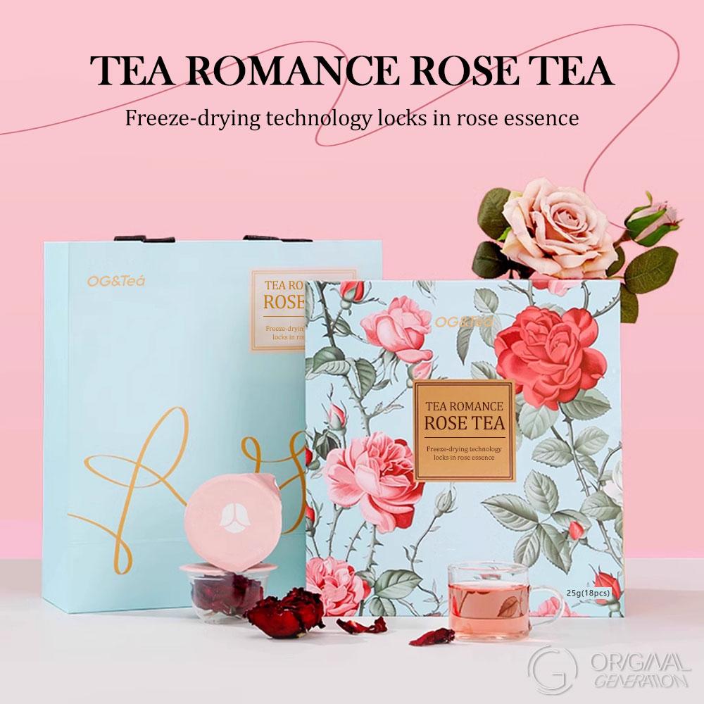 Beauty Tea Rose Romance Rose Tea 36g （2g×18pcs） Caffeine Free- All-Natural Beverage for a Soothing Evening Freeze Drying Rose