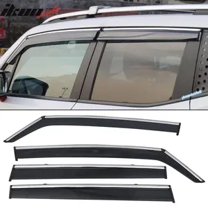 Window Visors for Jeep Renegade 2015-2024 Slim w/Chrome Polycarbonate 4PC