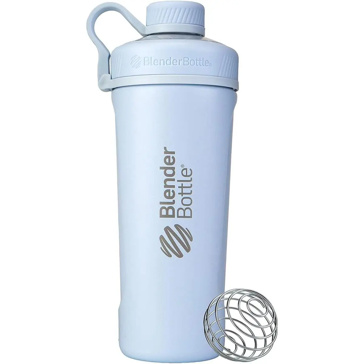 Radian Shaker Cup Insulated Stainless Steel Water Bottle with Wire Whisk, 26-Ounce, Matte Arctic Blue