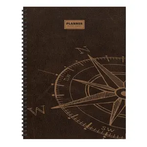 July 2026 - June 2027 Leather Compass Large Weekly Monthly Planner