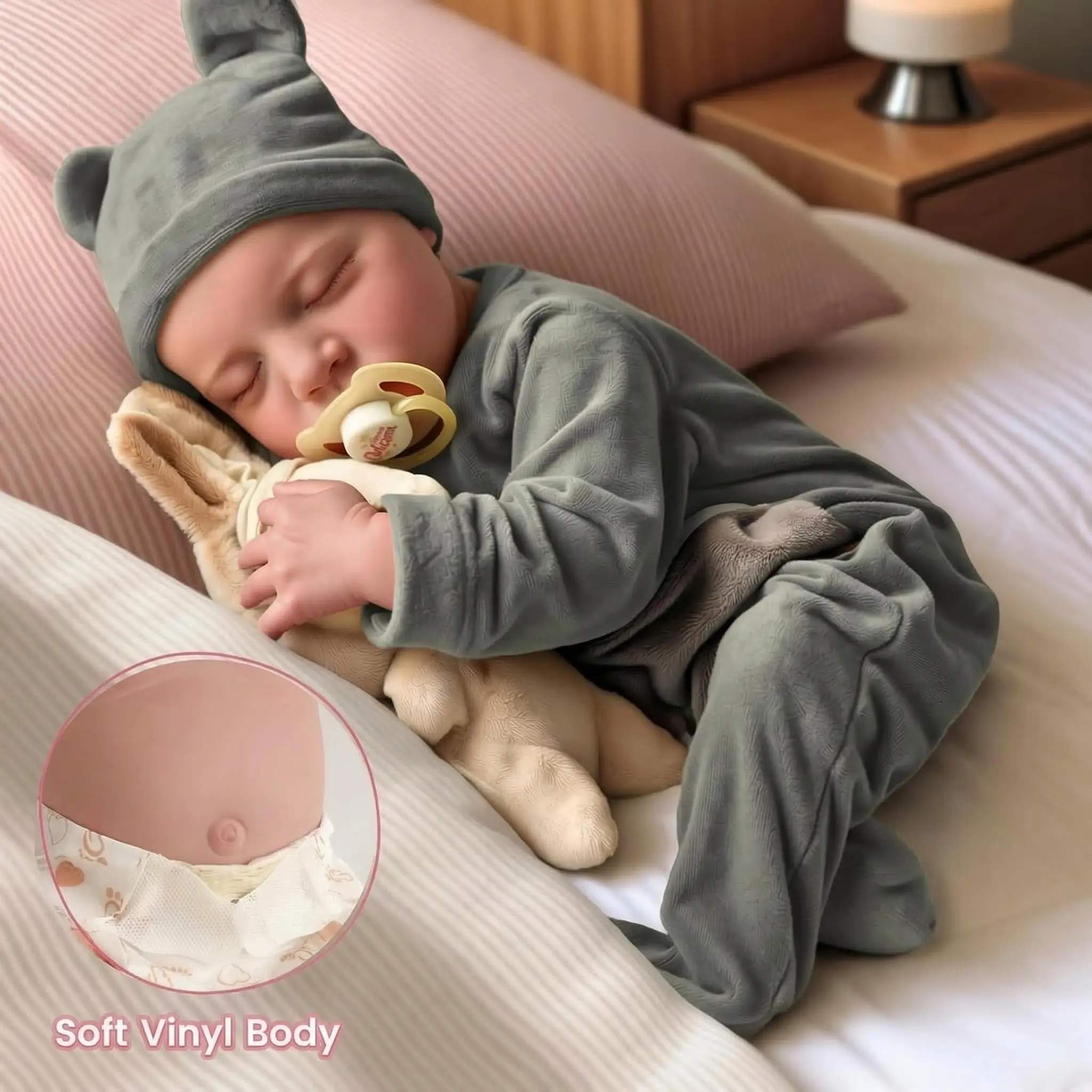 BABESIDE Lifelike Reborn Baby Dolls Boy - 17-Inch Soft Body Realistic-Newborn Full Body Vinyl Anatomically Correct Real Life Baby Dolls with Toy Accessories for Kids Age 3 4 5 6 7 +