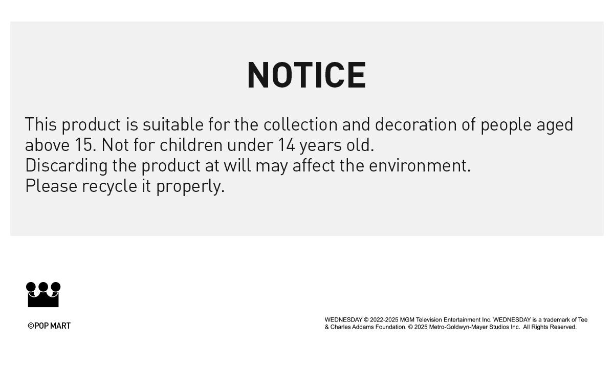 POP MART SKULLPANDA × Wednesday Plush（Classic Dress Version）