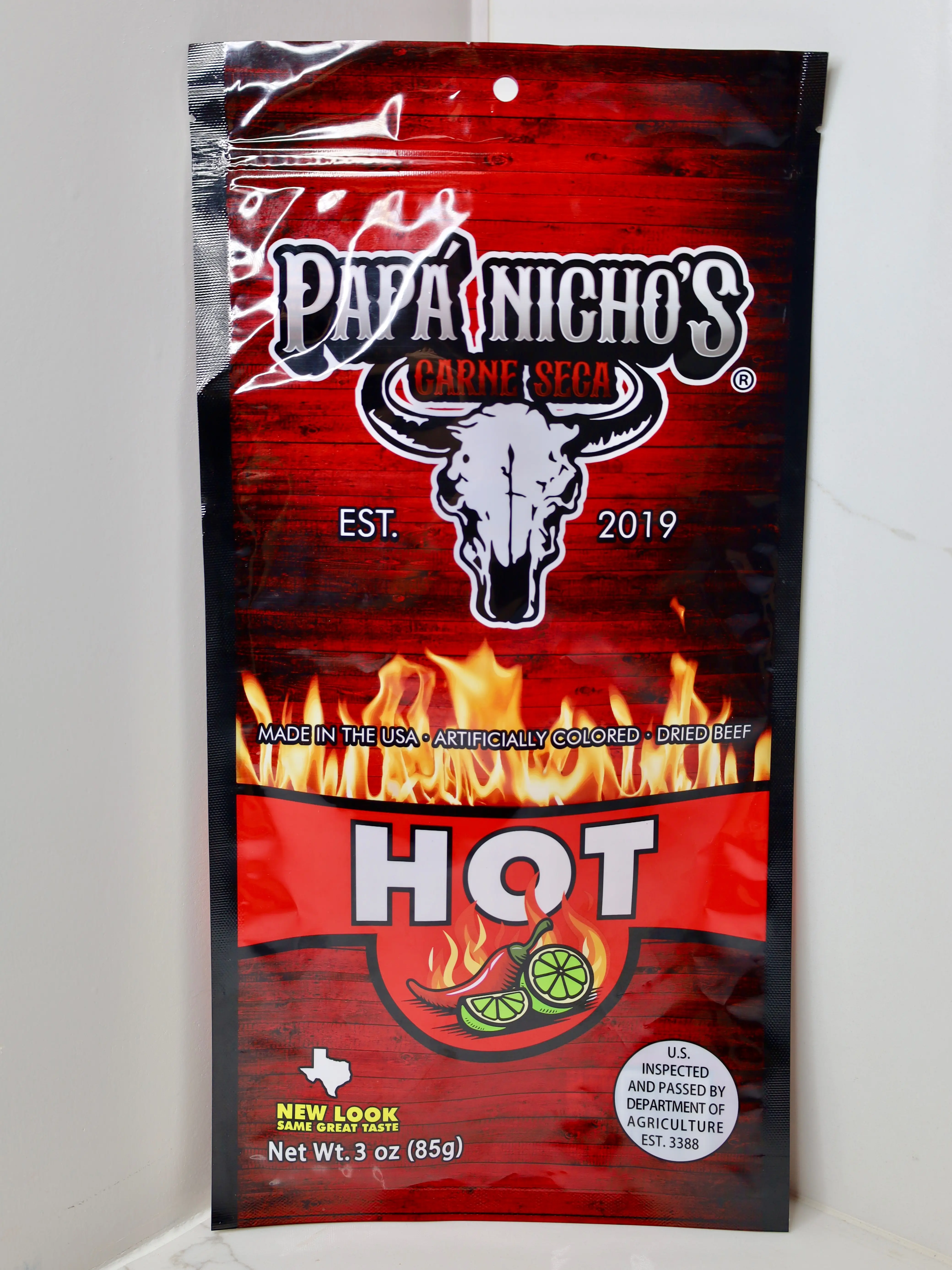 HOT Chips - Beef Jerky 3oz BIG BAG NEW LOOK