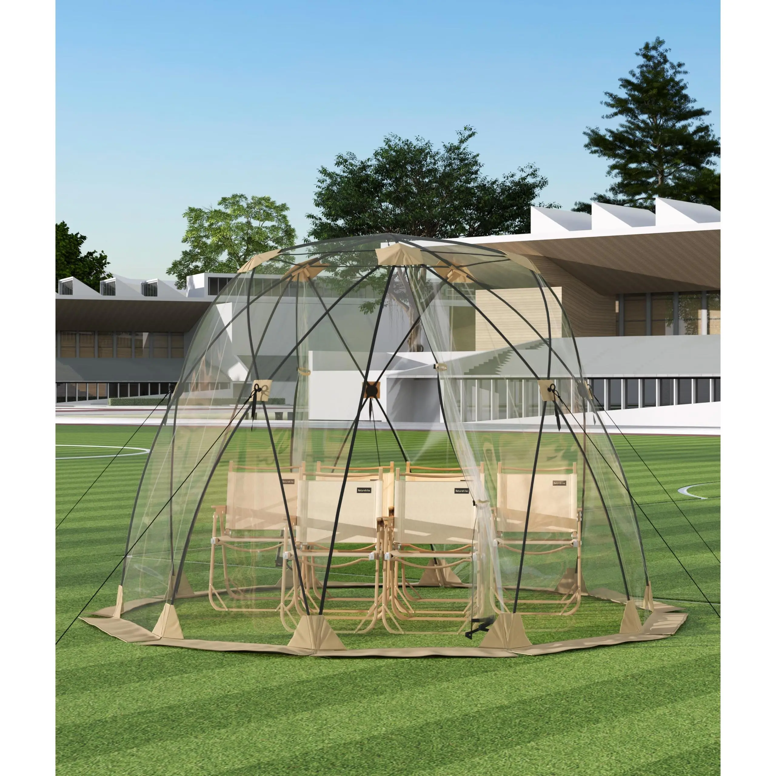 4-6 Person Clear Bubble Camping Tent,10x10 Ft Pop Up Dome Shelter,540° Panoramic View, Weatherproof Outdoor Igloo, UV Protection
