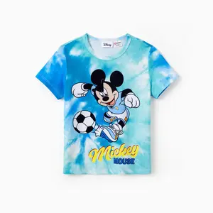 Disney Mickey Mouse & Stitch Kids Summer Shirts & Tees Tropical Athletic Short Sleeve Tops for Toddler Youth Boys Officially Licensed Breathable Comfort Vibrant Prints