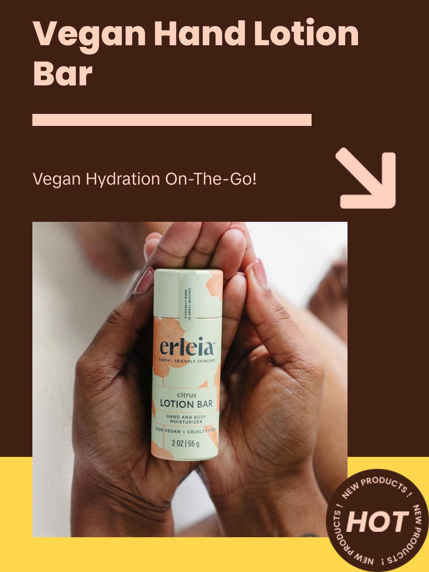 100% Vegan and Cruelty-Free Lotion Bar for Moisturizing and Nourishing Hands and Body, 2 oz - Body Care, Moisturize