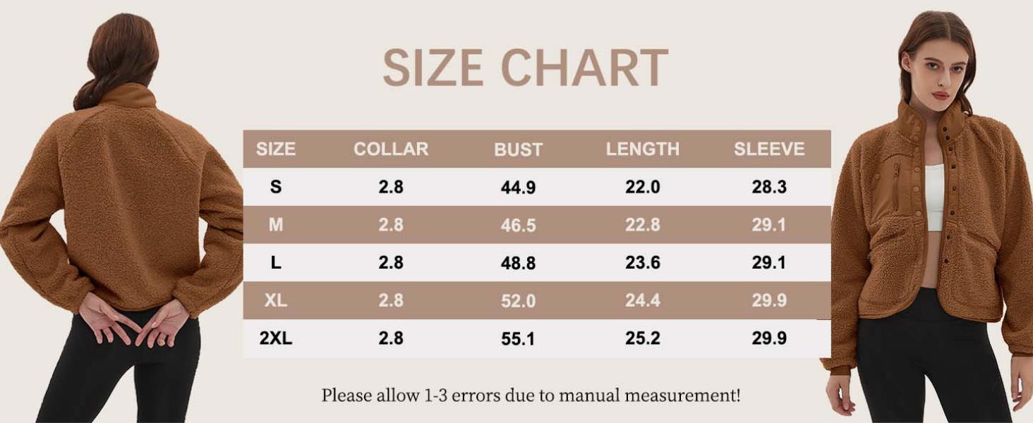 YeeZaa Women's Cropped Sherpa Lined Fleece Jacket 2026 Spring Warm Button Down Fuzzy Coats Shacket Outerwear with Pockets SpringStatements