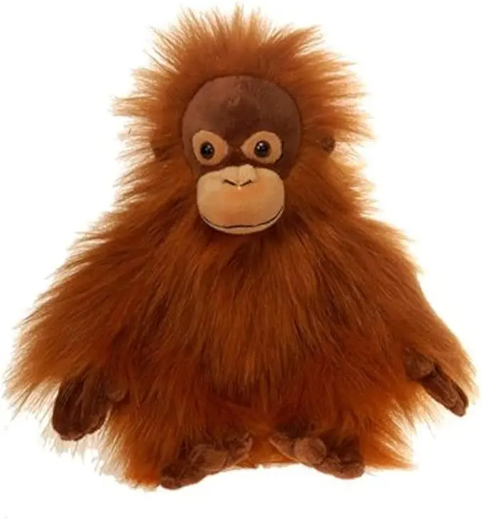 10" Orangutan Furry Plush Animal Ape Primate Brown Color Soft No Wire Frame 