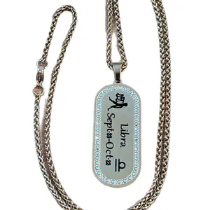 Libra Zodiac Necklace – Gold Stainless Steel Libra Pendant Necklace – Astrology Jewelry – October Birthday Gift