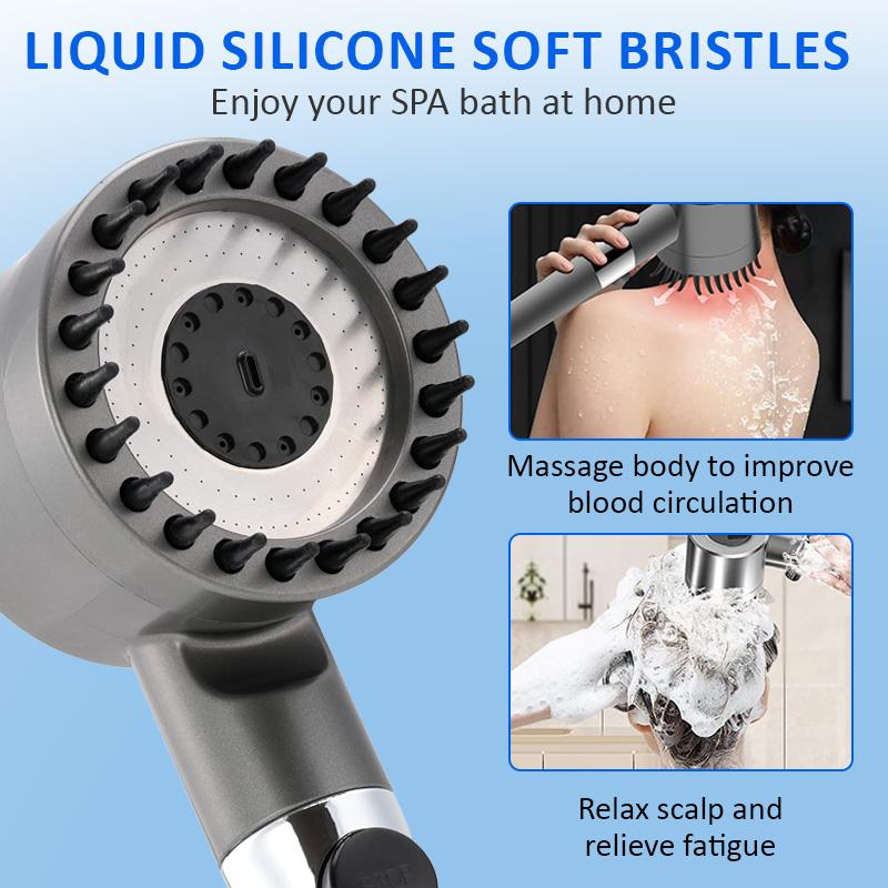 [ONLY $9.9 1PCS] Boosted Pressure Shower Head with Massage — 3 Spray Modes + 5 Purifying Filter Inserts