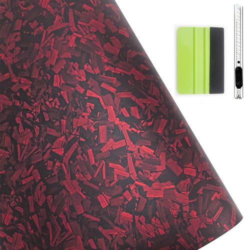 60" x 12" Car Body Vinyl Film Wrap Sticker With Tool Set, 5FT x 1FT Car Wrap Vinyl Roll with Air Release - Air Bubble Free (7D Matte Carbon Fibre)