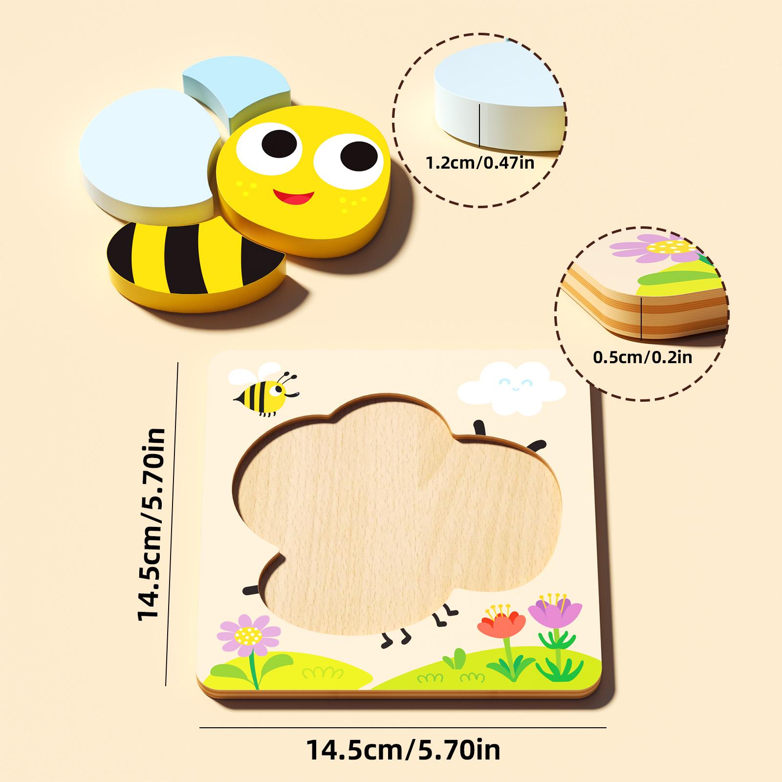 edutree Wooden Puzzles for Toddlers 2-4, 6 Pack Animal Shape Puzzle Montessori Toys for 1 2 3 Year Old, Educational Learning Toys for Girls Boys, Christmas Gift Black Friday, Mother's Day
