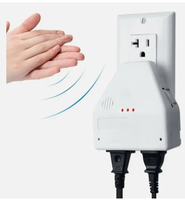 Sound Activated Clapper On-Off Switch Wall Power Outlet Socket Adapter for Indoor Use, Wall Mount Outlet Wall Socket Extender