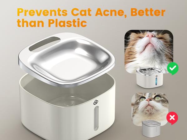 oneisall Wireless & Stainless Steel Cat Water Fountain, 3.5L/118oz Automatic Cat Water Fountain,304 Stainless Steel,Cordless & Rechargeable with Motion Sensor and Low Noise