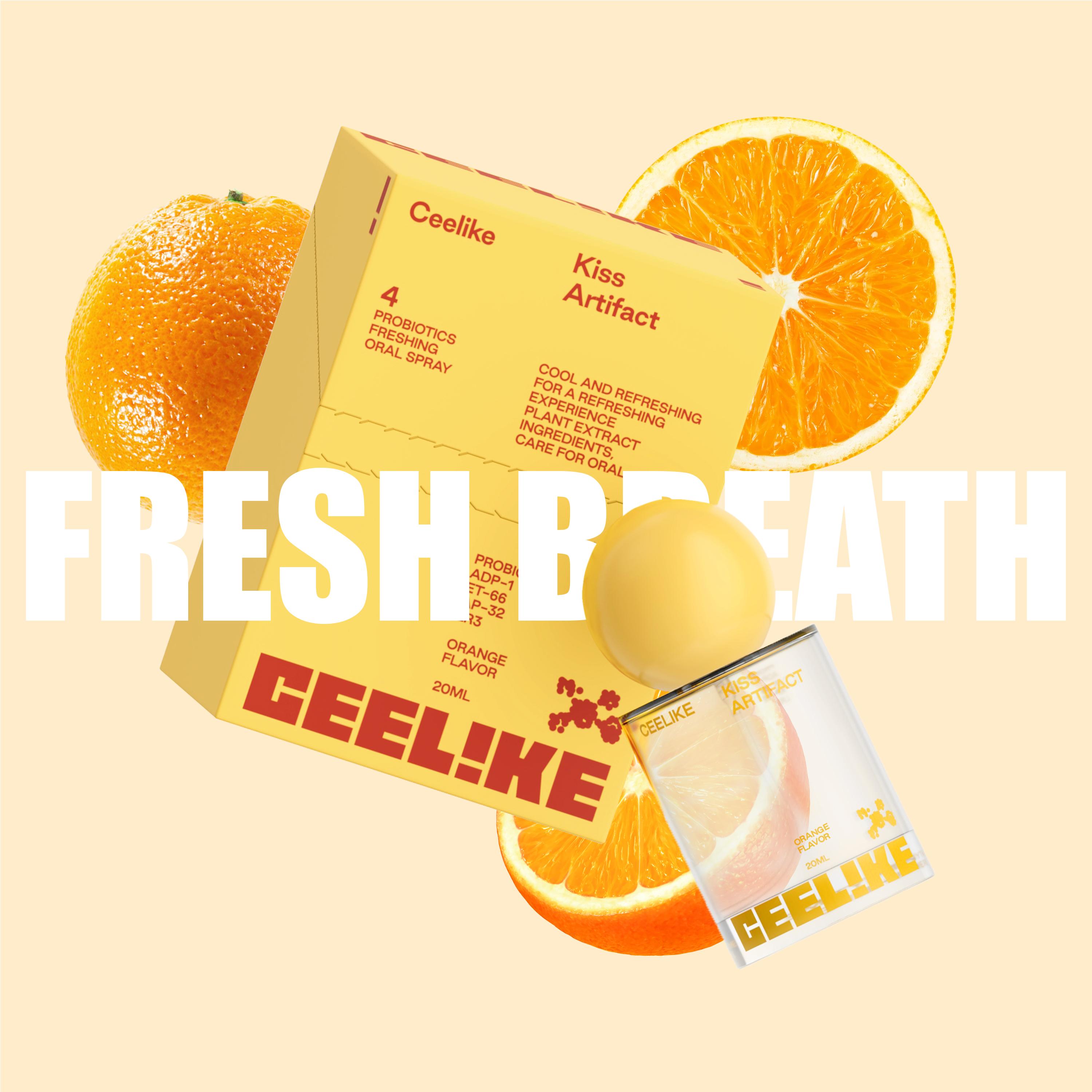 CEELIKE Probiotic Orange Oral Spray 20ml for Long-Lasting Freshness & Oral Care Sugar-Free