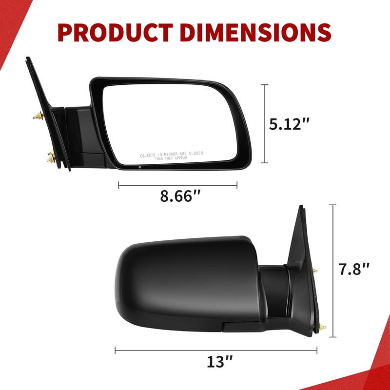 【Springtok】YITAMOTOR Right/Left Passenger Side Mirror Compatible with GMC 1988-1999 C/K 1500 2500 3500,1992-1999 Suburban 1500 2500, 1995-2000 Tahoe, Tow Mirror with Power Adjustment Manual Folding