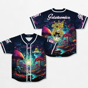 GRIZtronics Baseball Jersey EDM Music Shirt, EDM Festival Family Gift, Unisex Breathable Men's Jersey, 420 Lover Graphic Shirt, Gift For Baseball Fan EDM Electronics Music