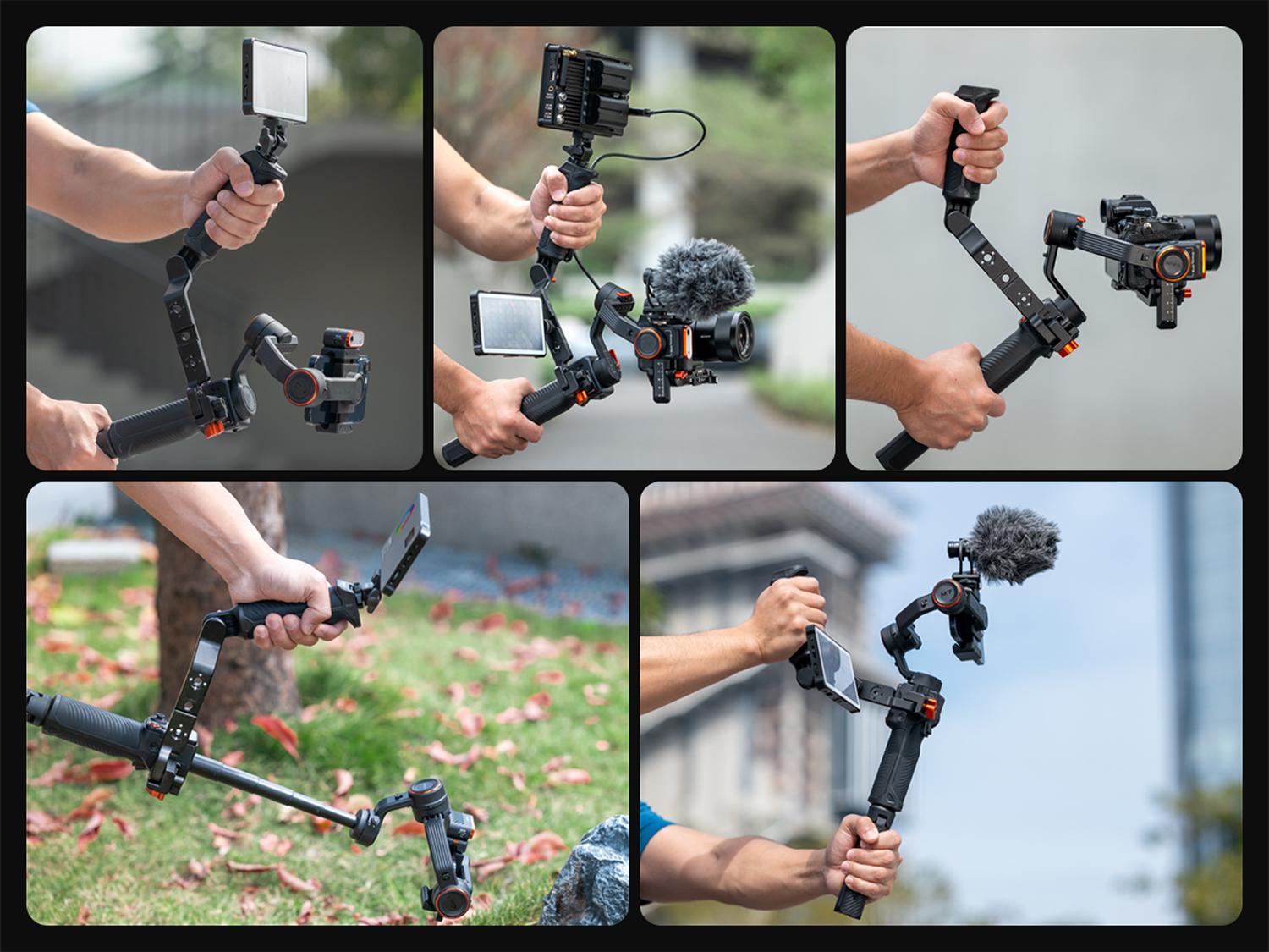 hohem Adjustable Sling Handgrip for hohem iSteady MT2, M6 Gimbal, Gimbal Sling Handle with Built-in Wrench, Multiple Threaded Holes, hohem Briefcase Handle for Low Angle Shooting Aluminum Handgrip for Camera Gimbal
