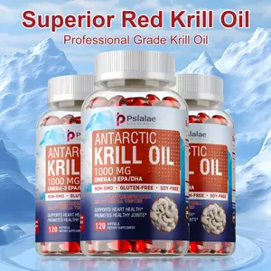 Pslalae Omega-3 dietary supplement, rich in Antarctic krill oil, supports heart, joints, and immunity. Each bottle contains 120 capsules.