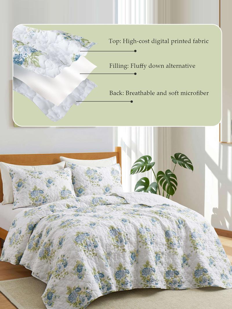 PEACE NEST 3-Piece Reversible Boho Printed Coverlets Set Bedspreads Quilts Bedding Set with 2 Pillow Shams for King/Queen/Twin sizes(1 Pillow Sham for Twin size)Soft