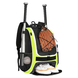 Baseball Bat Bag with Fence Hook & Shoe Compartment | Aesthetic Youth Softball Backpack for Boys & Girls, Fits Helmet/Cleats, Perfect Baseball Gifts