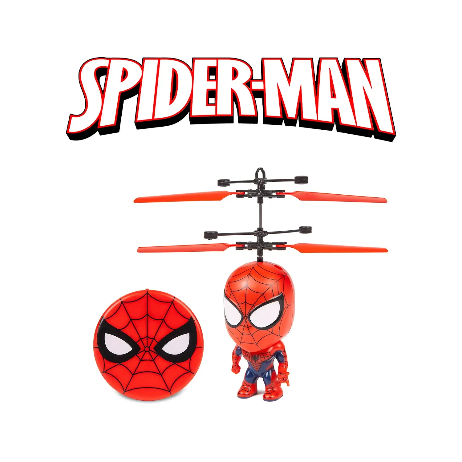 Big Head Remote Control Flying Helicopter Figures – Spider-Man, Iron Man, Captain America, Hulk, Batman, Superman, Wonder Woman, Deadpool, Wolverine – LED Gyro RC Flying Toys for Kids