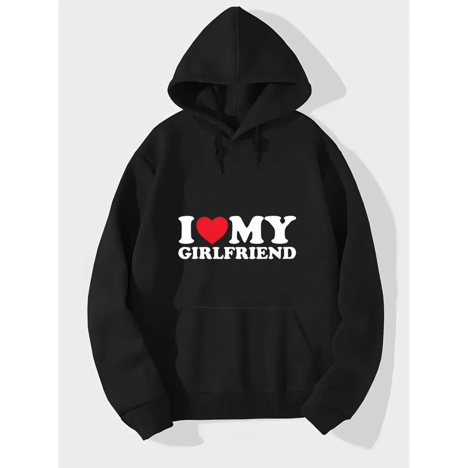 Cozy And Stylish I Love My Girlfriend Hoodie For Men With Kangaroo Pocket Durable And Easy Care Winter Pullover Ideal Gift For Him