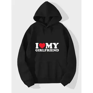 Cozy And Stylish I Love My Girlfriend Hoodie For Men With Kangaroo Pocket Durable And Easy Care Winter Pullover Ideal Gift For Him