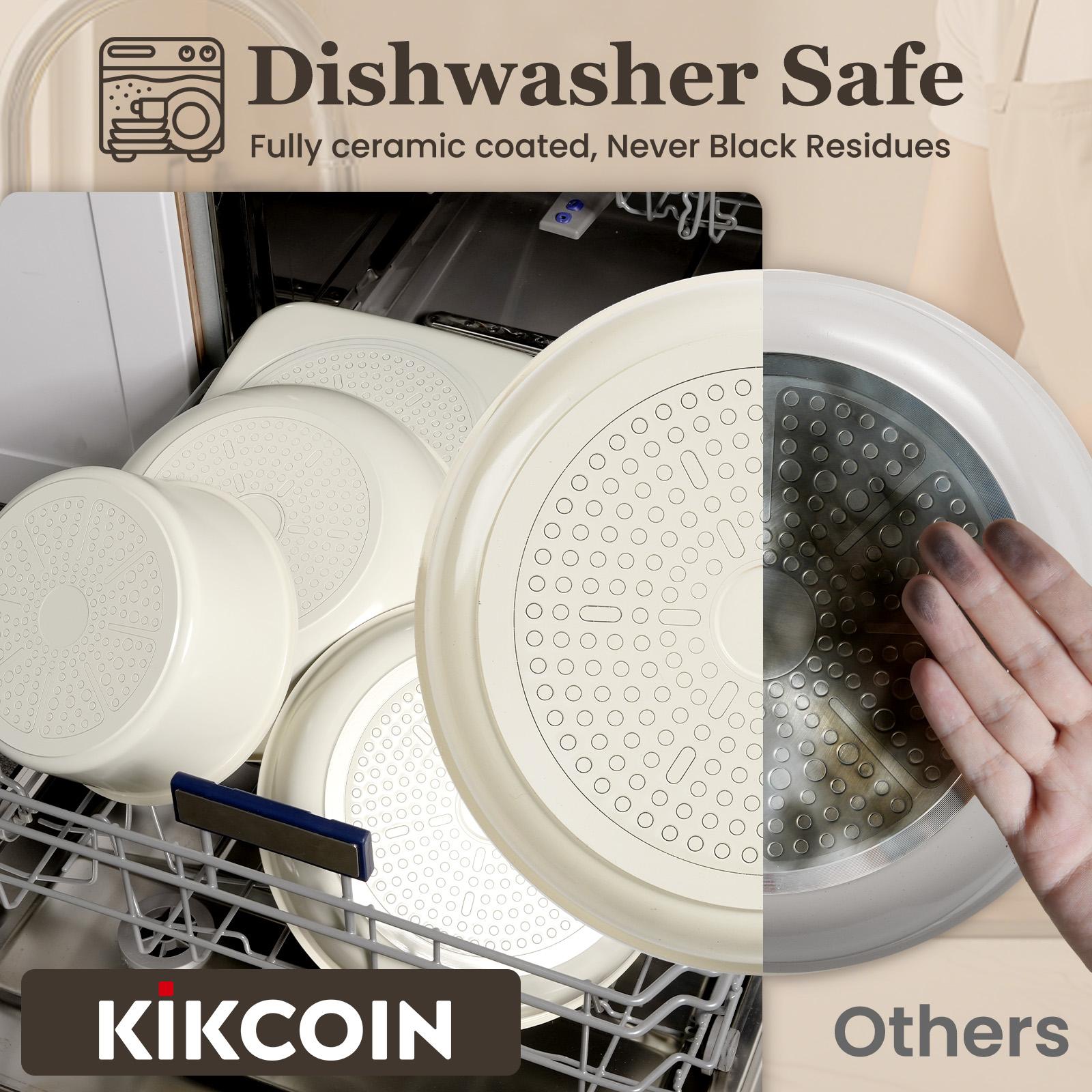 [OOAK Dishwasher safe]Kikcoin Nonstick Non-Toxic Ceramic 22pcs cookware set with detachable handle,Lids,pots pans set complete Cookware Set,PFAS-Free,Oven Safe,Kitchen,Outdoor Induction Compatible,NewYearGiftIdeas,ChristmasGifts