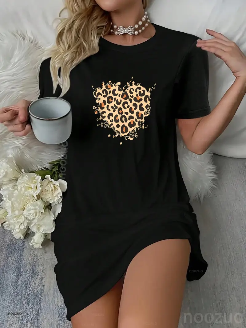 slim fit dress slacks Women's Good As Gold Chiffon Ruffle Mini Dress in Black Print main image 1
