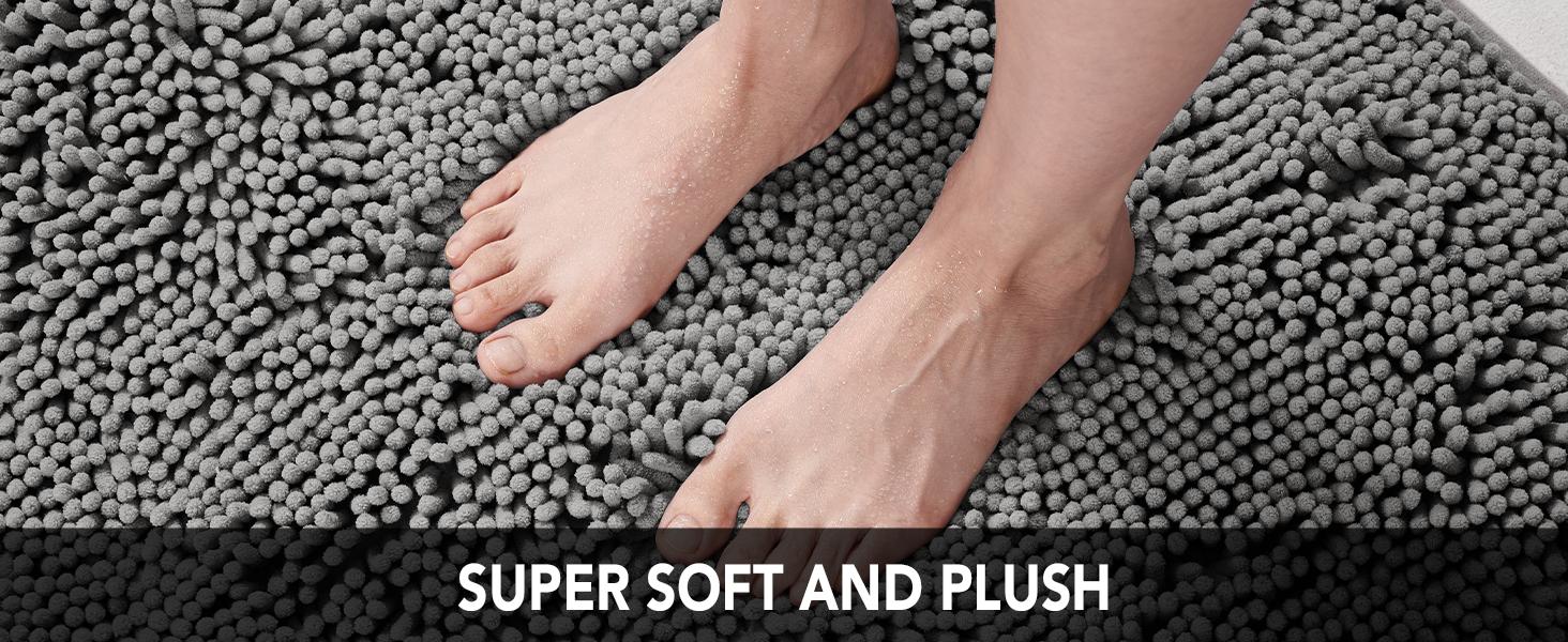 Deconovo Bathroom mat, Water Proof, Toilet Lid Mat & Bath Mat, Bath Rugs, Summer Bathroom Accessories, Machine Washable Low Pile Rugs for Living Room