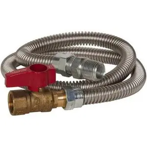 Dormont 1/2" Inlet, 1/2" Outlet MIP x FIP with Straight Ball Valve Gas Connector 48" Long, 3/8" Hose ID 20-3135-48