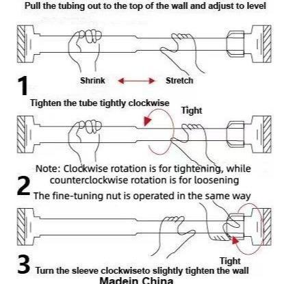 Adjustable Drill-Free Telescopic Tension Rod, Heavy Duty Stainless Steel Hanging Rod for Clothes & Curtains, No-Damage Installation for Bathroom, Closet, Window & Room Divider