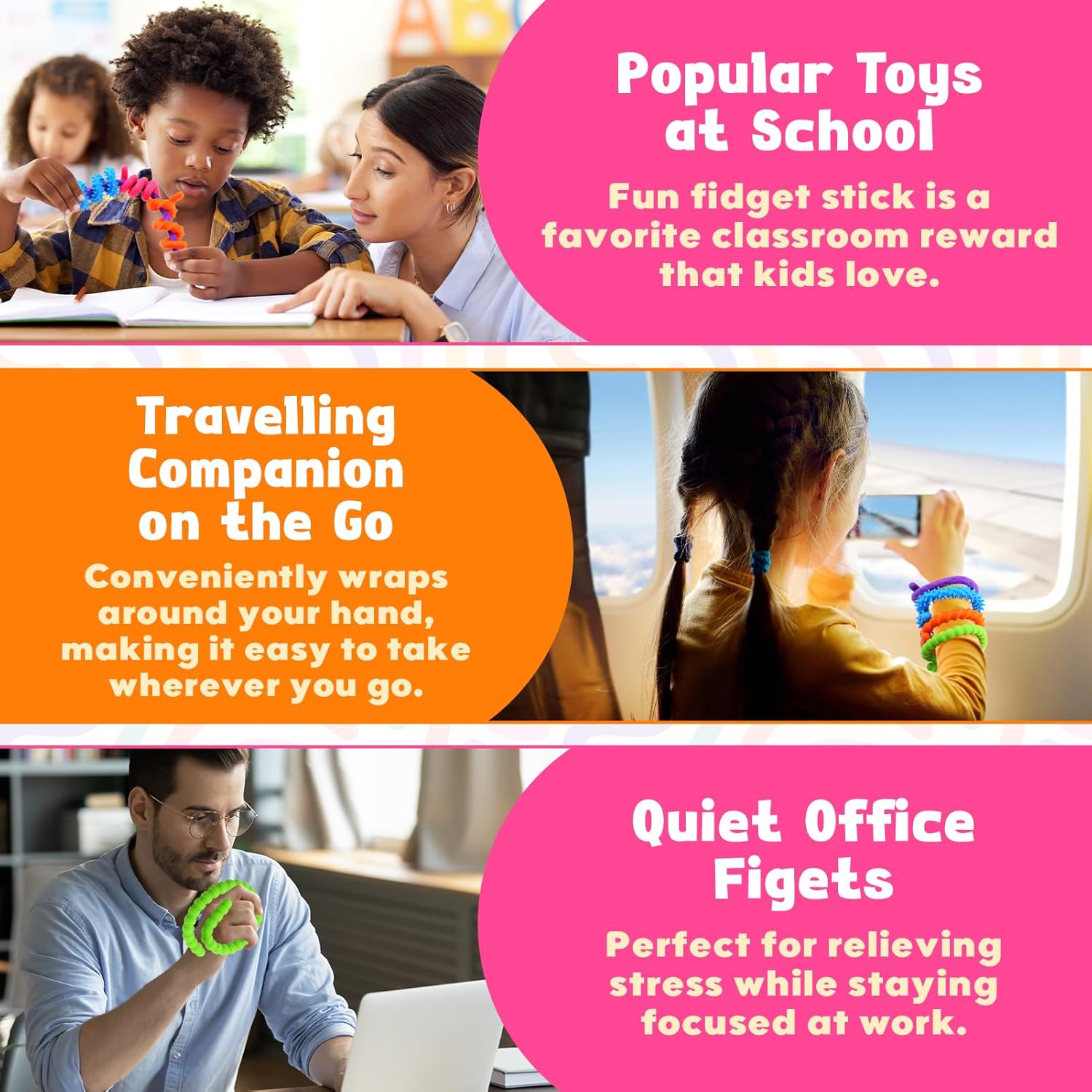 6PCS Sensory Sticks for Kids, LESONG Textured & Smooth Flexible Fidget Toys for Classroom, Travel & Tactile Play, Teacher Stuff, Sensory Room Supplies 6PCS Sensory Sticks for Kids, LESONG Textured & Smooth Flexible Fidget Toys for Classroom, Travel & Tactile Play, Teacher Stuff, Sensory Room Supplies