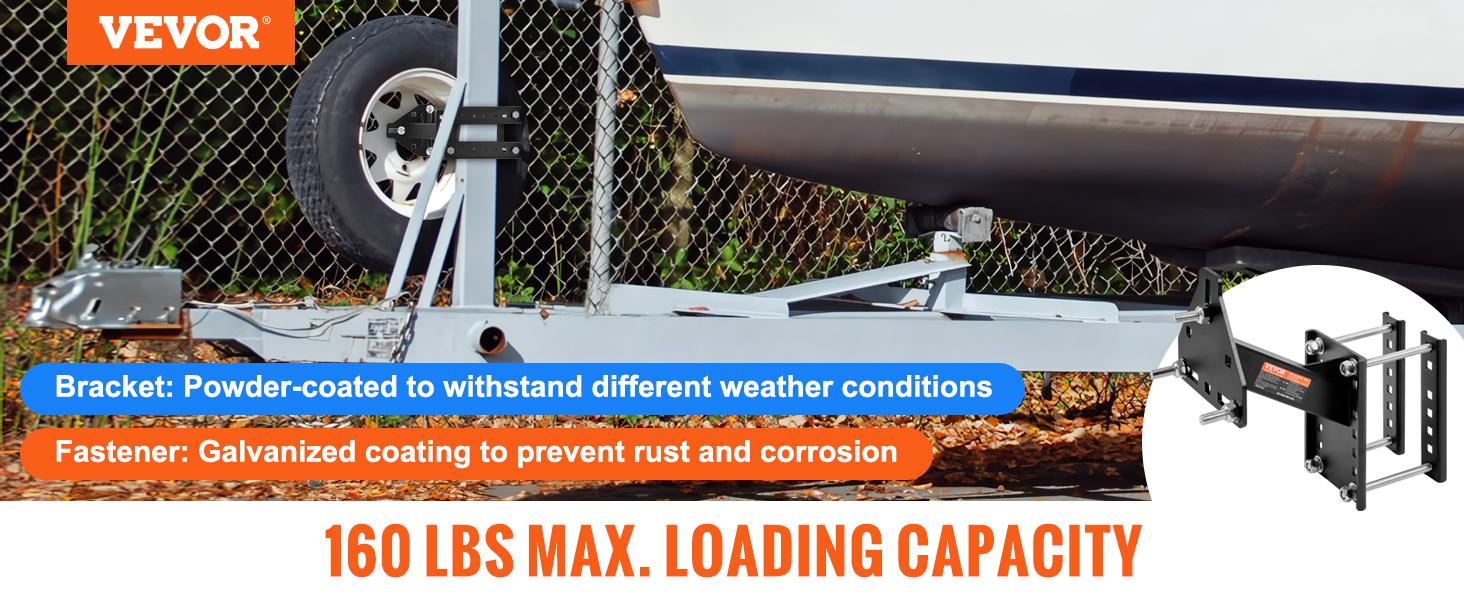 VEVOR Spare Tire Carrier, Various specifications, Trailer Spare Tire Mount, 160 lbs Capacity, Utility Trailer Accessories Fits Most 4 & 5 & 6 & 8 Lugs Wheels on 4", 4.25", 4.5", 4.75", 5", 5.5", 6", 6.5" Bolt Patterns