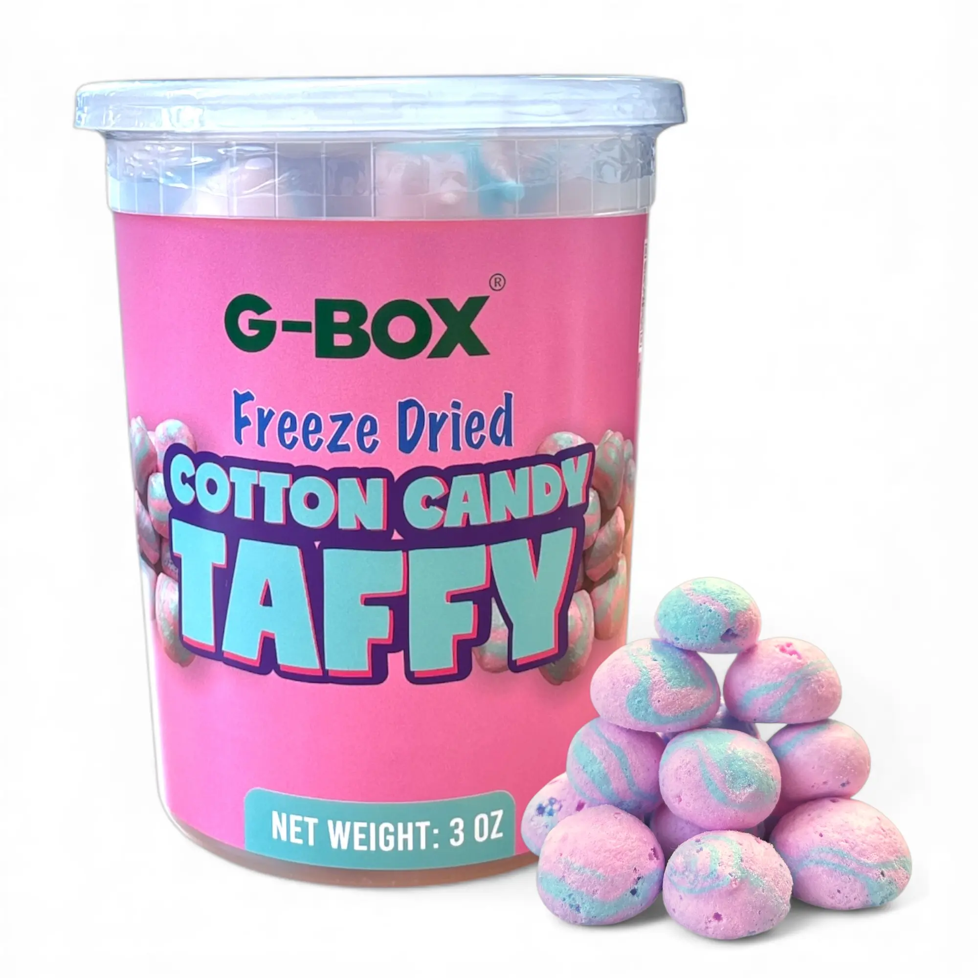 G-BOX Freeze Dried Taffy Puff Candy | Freeze Dried Candy| Crunchy, TikTok Trend Items, Featuring Old School Candy Vibes, Perfect for Fans of Freeze Dried Candies(Cotton Candy and Multiple Flavor Options)