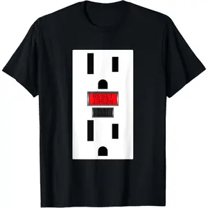 100% Cotton Electrical Outlet Socket Funny Halloween Tshirt For Couple
